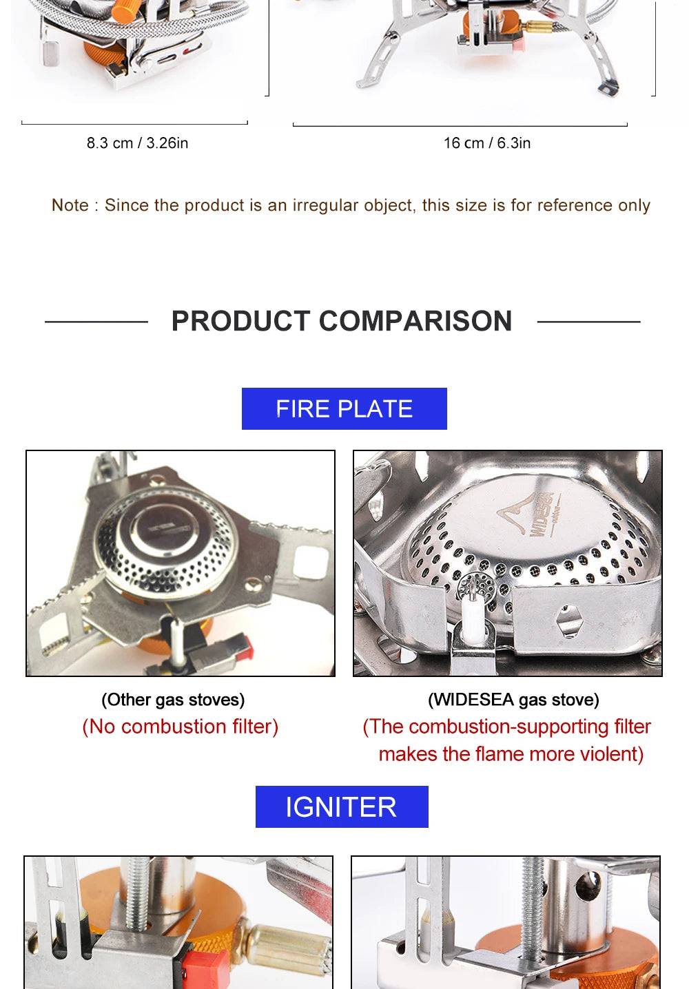 🔥 Widesea Windproof Gas Burner 💨 Rugged Flame Power for Camps, Treks & Survival