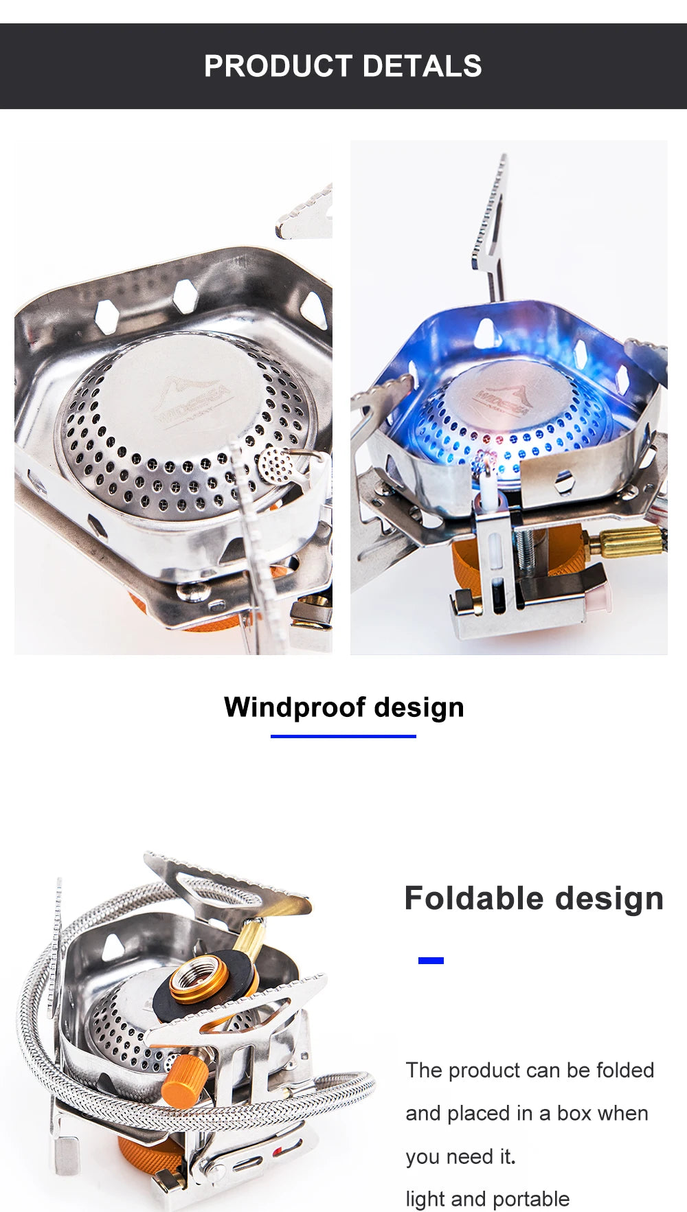 🔥 Widesea Windproof Gas Burner 💨 Rugged Flame Power for Camps, Treks & Survival