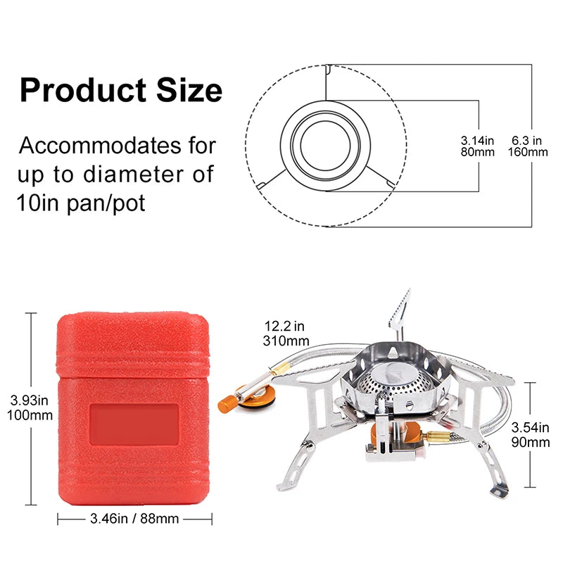 🔥 Widesea Windproof Gas Burner 💨 Rugged Flame Power for Camps, Treks & Survival