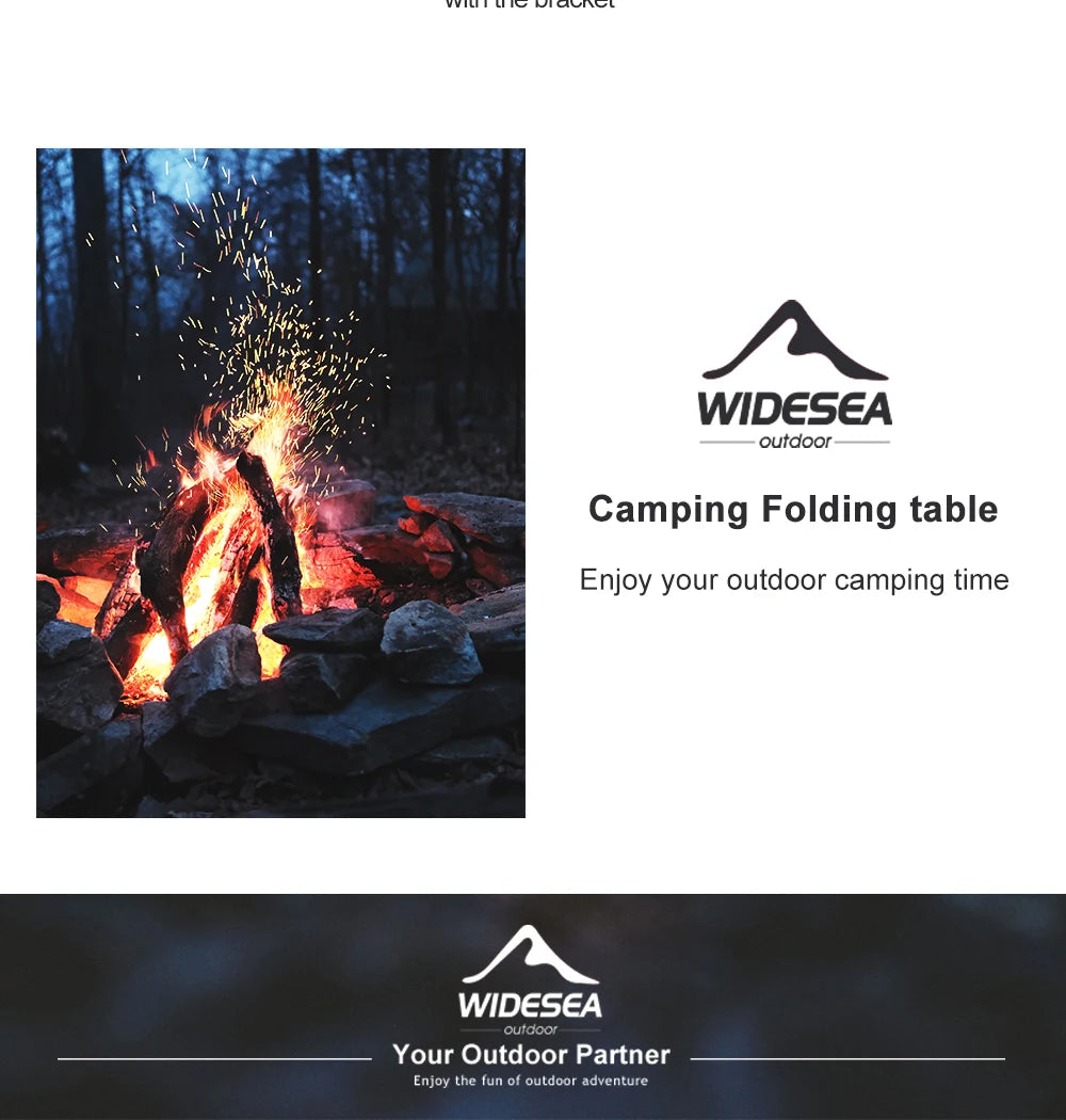 "Widesea Portable Folding Camping Table – Perfect for Outdoor Dining, Travel, Picnics, and Fishing Trips"
