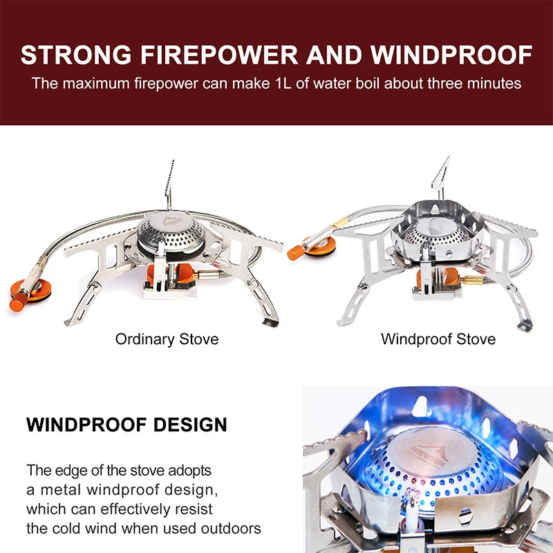 🔥 Widesea Windproof Gas Burner 💨 Rugged Flame Power for Camps, Treks & Survival