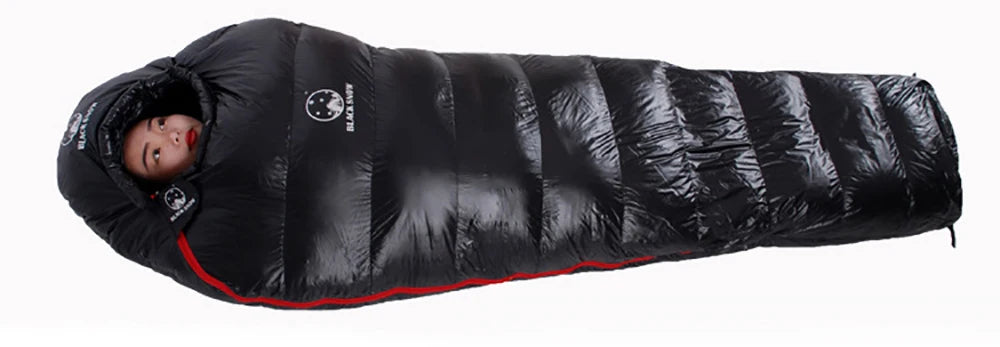" Goose Down Mummy Sleeping Bag for Winter, with 4 Thickness Options, for Travel & Camping"