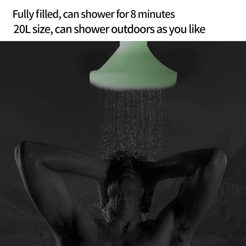 Sun-Powered Camp Shower โ 20/40L Portable Splash & Spray Bag with Easy-Flow Head ๐๐ฟ