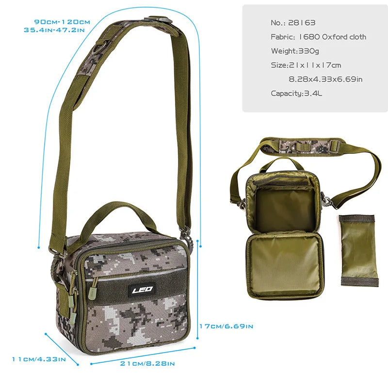 "Multi-Function Fishing Bag – Shoulder, Crossbody, or Waist Pack | Water-Resistant, Lightweight, and Spacious with Adjustable Strap | Large & Mini Sizes"