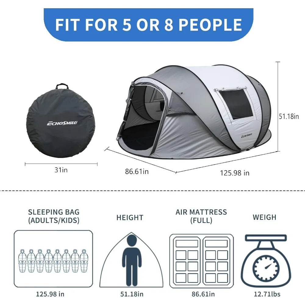 āŗ INSTANT POP-UP TENT (2ā10 PERSON) š¦ Water-Resistant ⢠Easy Setup ⢠Portable Dome Style