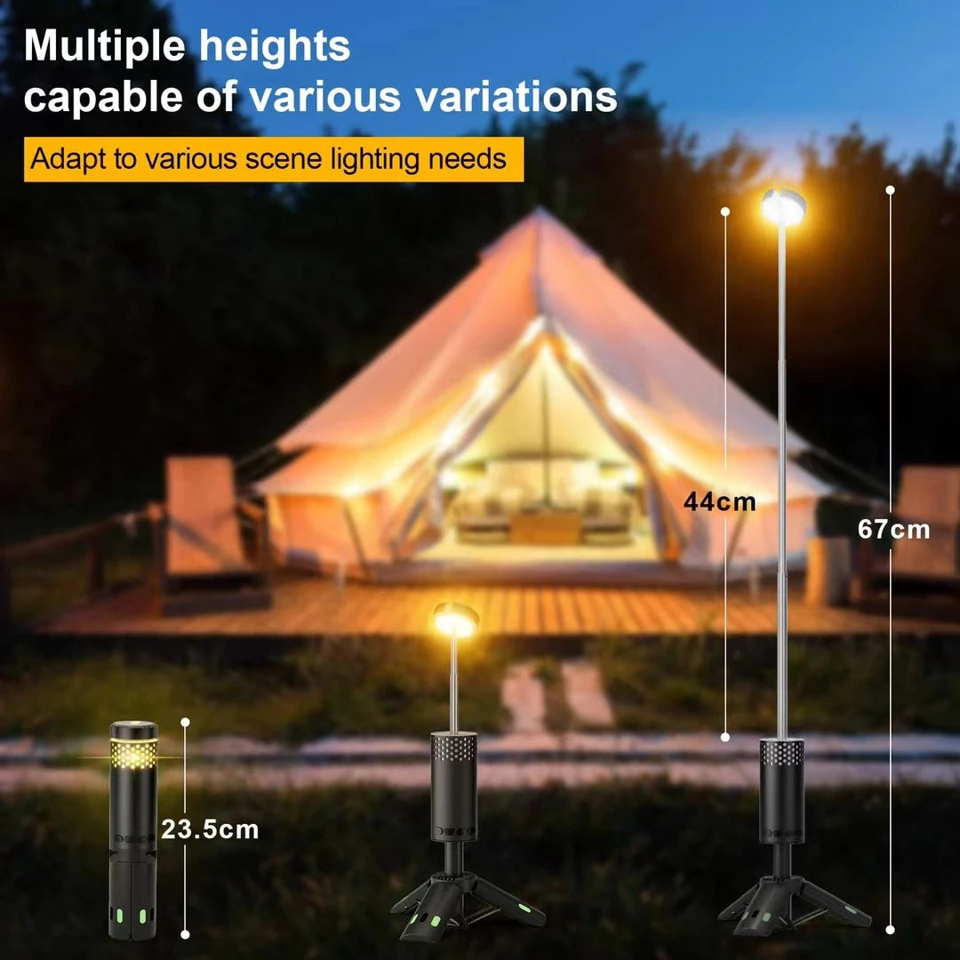 Telescopic 10000mAh USB Rechargeable LED Camping Light with Magnet & Tripod Base