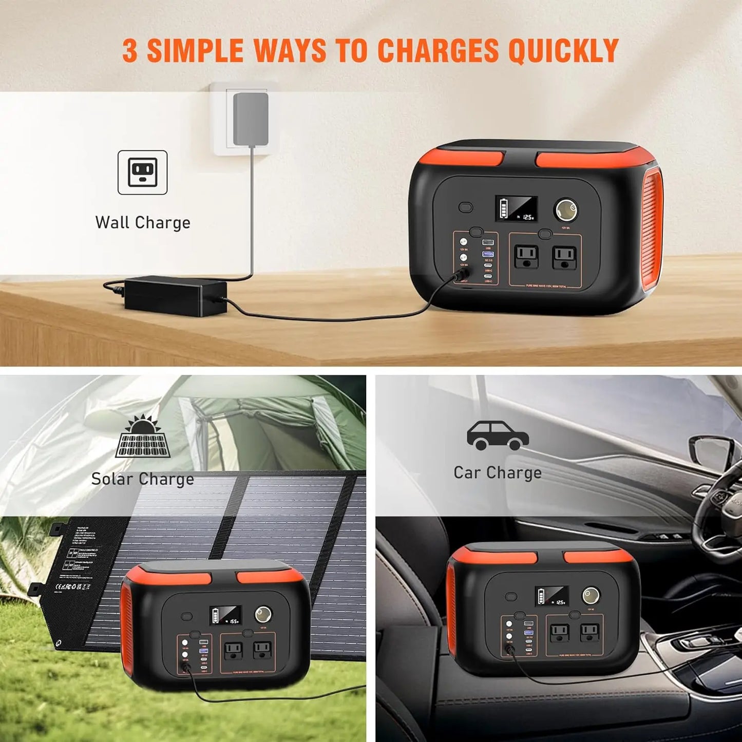 š 200Wā600W Portable Power Station āļø Solar Generator ⢠AC Outlets ⢠Travel-Ready Power