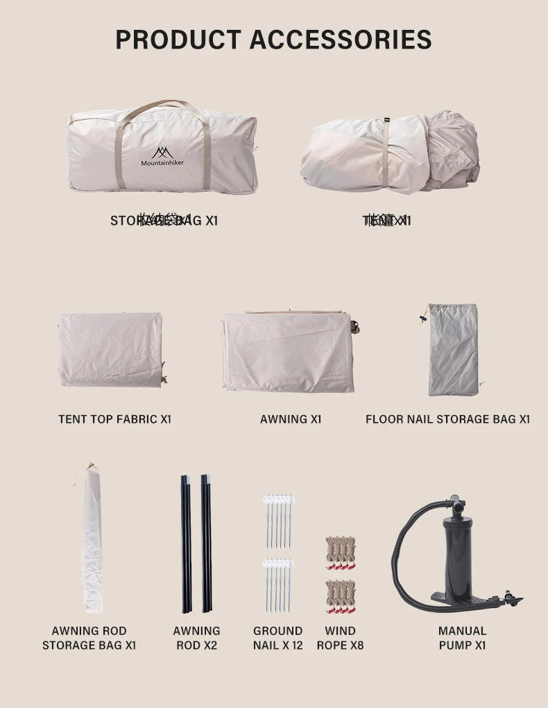 โบ 3โ4 Person Pop-Up Family Tent ๐ Waterproof โข Anti-UV โข Fast Setup for Beach or Camp