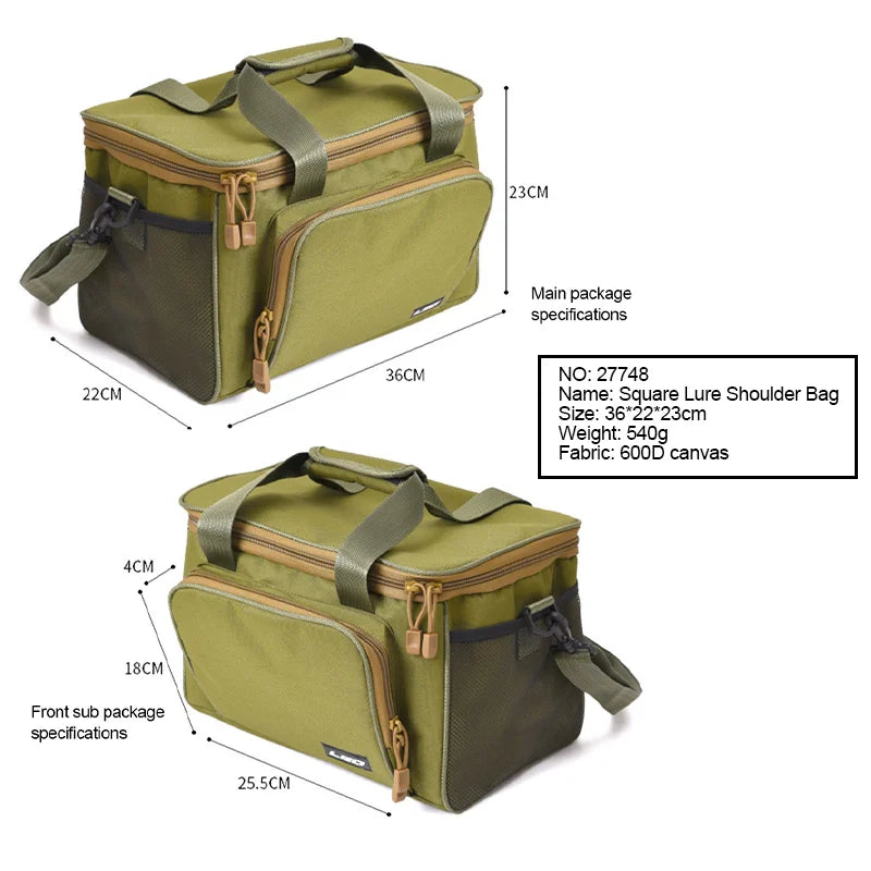 "Multi-Function Fishing Bag – Shoulder, Crossbody, or Waist Pack | Water-Resistant, Lightweight, and Spacious with Adjustable Strap | Large & Mini Sizes"