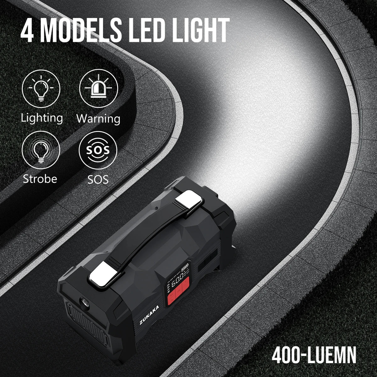 26800mAh Car Jump Starter 150PSI Air Compressor Power Bank Portable Battery Booster Digital Tire Inflator Starting Device