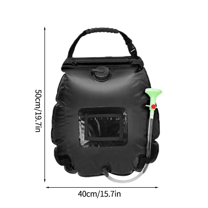 Sun-Powered Camp Shower โ 20/40L Portable Splash & Spray Bag with Easy-Flow Head ๐๐ฟ