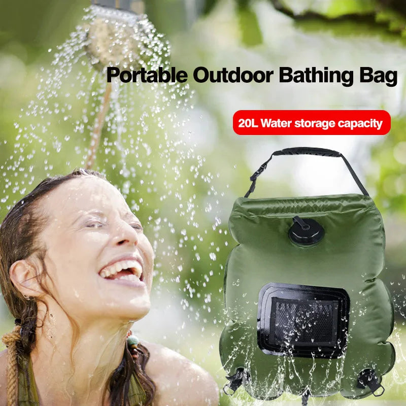 Sun-Powered Camp Shower โ 20/40L Portable Splash & Spray Bag with Easy-Flow Head ๐๐ฟ
