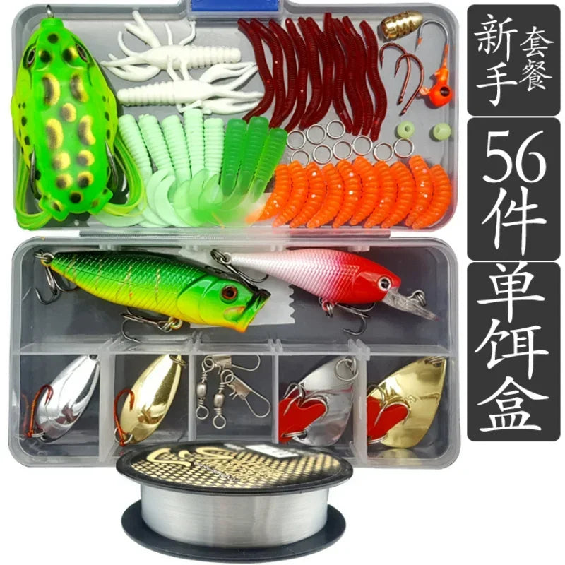 Soft and Hard Bait Set Gear Layer Minnow Metal Jig Spoon