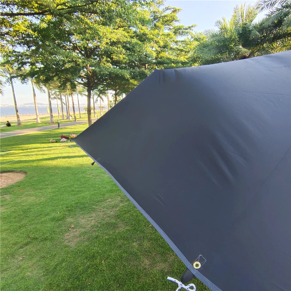 Waterproof Tactical Tent Tarp - 19 Hang Points, Lightweight Camping Sun Shelter