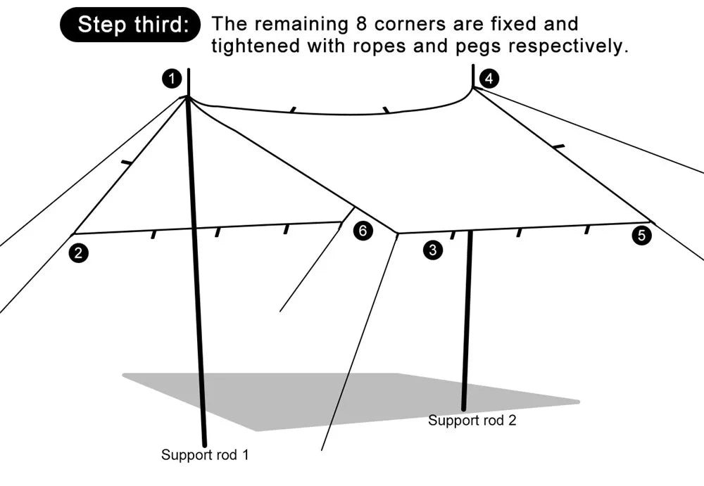 Waterproof Tactical Tent Tarp - 19 Hang Points, Lightweight Camping Sun Shelter