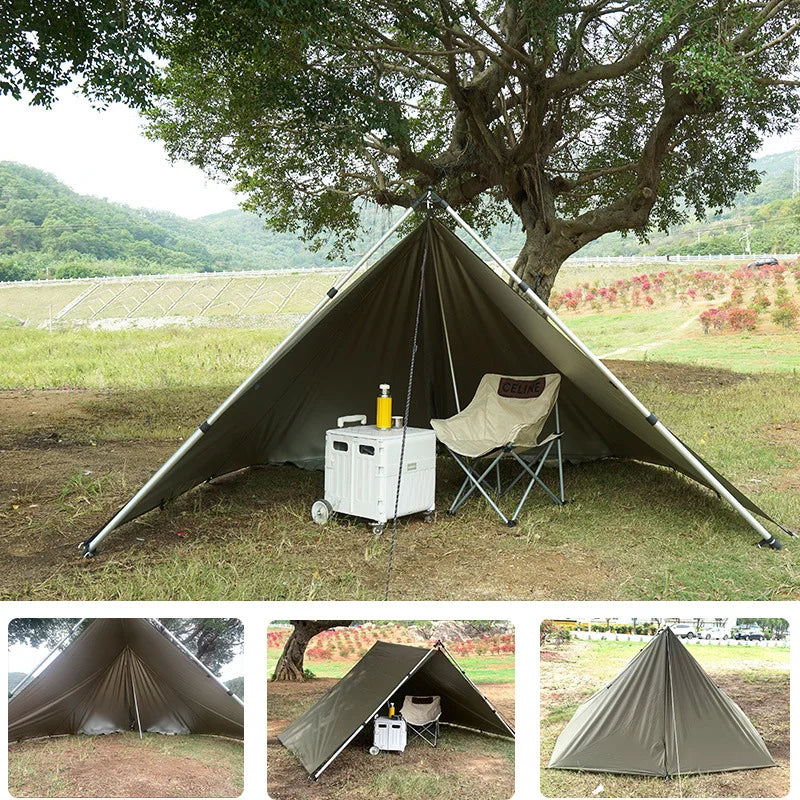 Waterproof Tactical Tent Tarp - 19 Hang Points, Lightweight Camping Sun Shelter