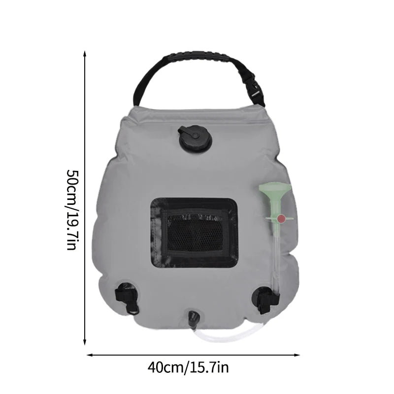 Sun-Powered Camp Shower โ 20/40L Portable Splash & Spray Bag with Easy-Flow Head ๐๐ฟ