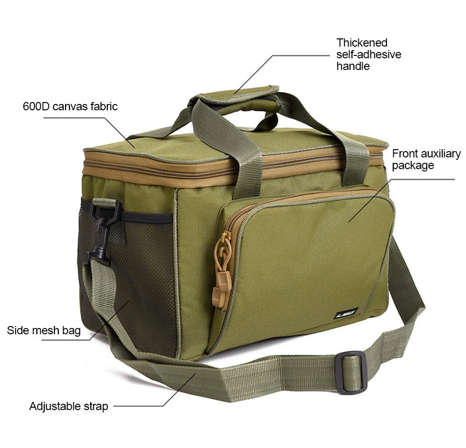 "Multi-Function Fishing Bag – Shoulder, Crossbody, or Waist Pack | Water-Resistant, Lightweight, and Spacious with Adjustable Strap | Large & Mini Sizes"