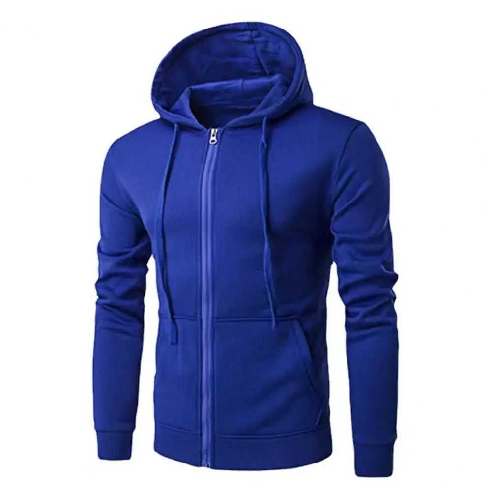 Autumn Men's Slim Fit Hoodie Jacket with Zipper Closure