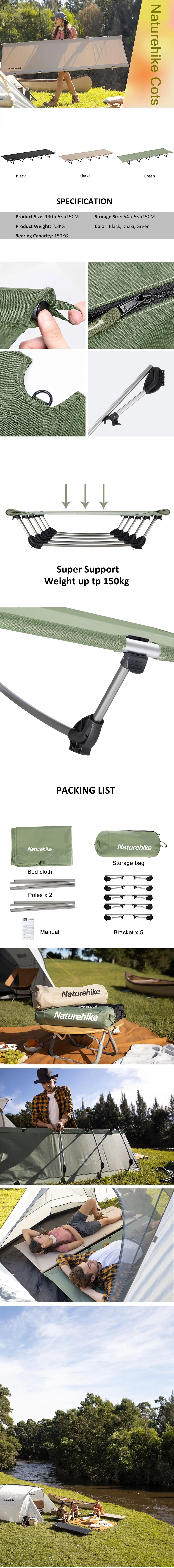 🛏️ GREEN FIELD ULTRALIGHT CAMPING COT 🌿⛺ Portable Folding Bed – 330 lbs Capacity for Hiking, Travel & Outdoor Comfort!