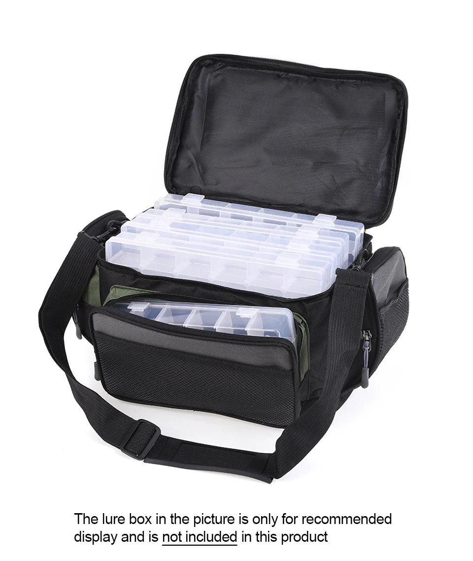 "Multi-Function Fishing Bag – Shoulder, Crossbody, or Waist Pack | Water-Resistant, Lightweight, and Spacious with Adjustable Strap | Large & Mini Sizes"
