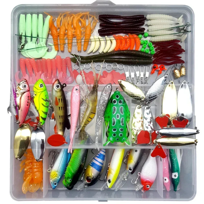 Soft and Hard Bait Set Gear Layer Minnow Metal Jig Spoon