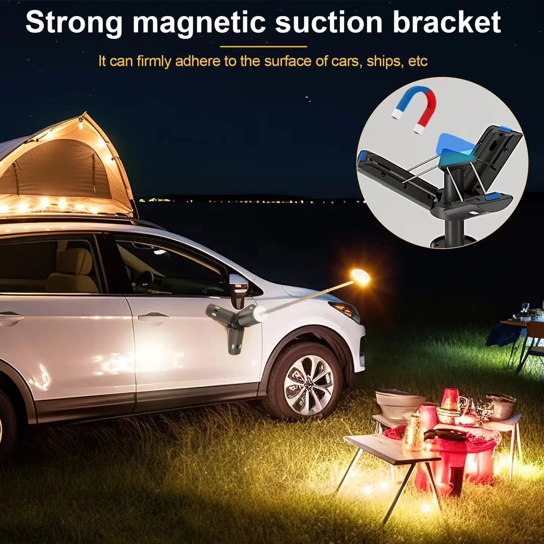 Telescopic 10000mAh USB Rechargeable LED Camping Light with Magnet & Tripod Base