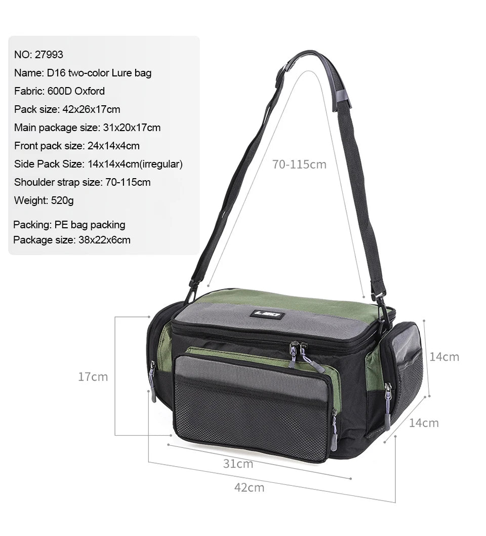 "Multi-Function Fishing Bag – Shoulder, Crossbody, or Waist Pack | Water-Resistant, Lightweight, and Spacious with Adjustable Strap | Large & Mini Sizes"