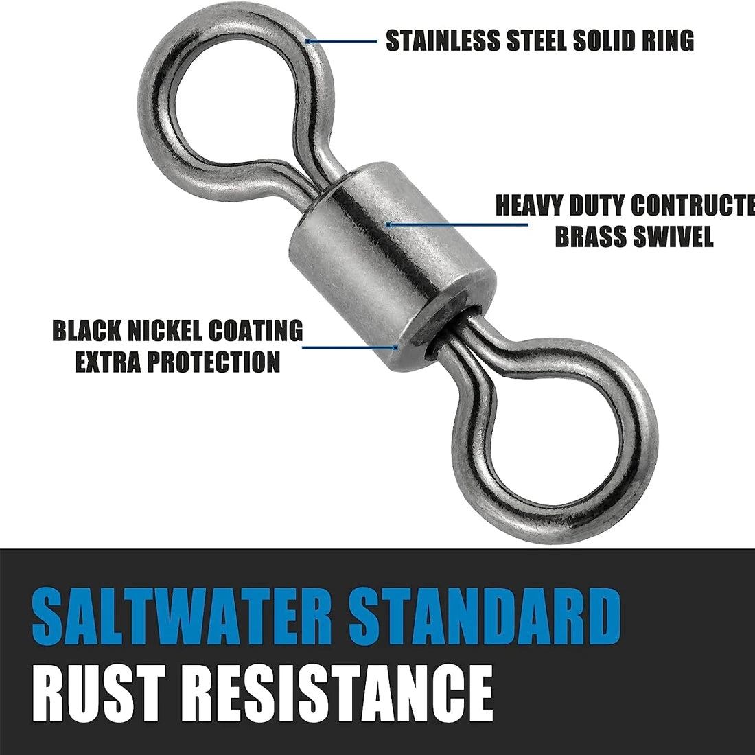 FishTrip Rolling Barrel Swivels