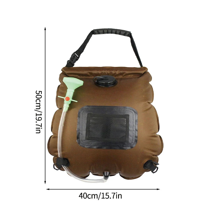 Sun-Powered Camp Shower โ 20/40L Portable Splash & Spray Bag with Easy-Flow Head ๐๐ฟ