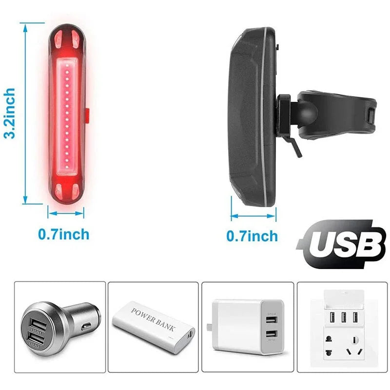 USB Rechargeable Waterproof LED Bike Taillight