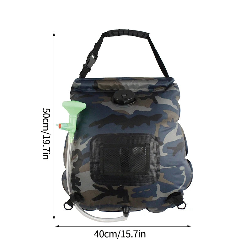 Sun-Powered Camp Shower โ 20/40L Portable Splash & Spray Bag with Easy-Flow Head ๐๐ฟ