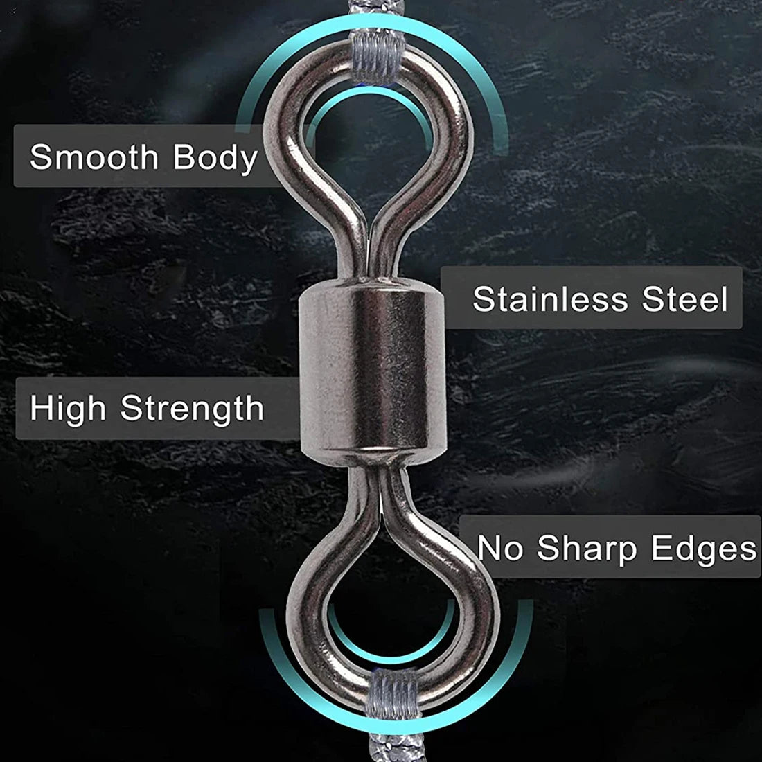 FishTrip Rolling Barrel Swivels