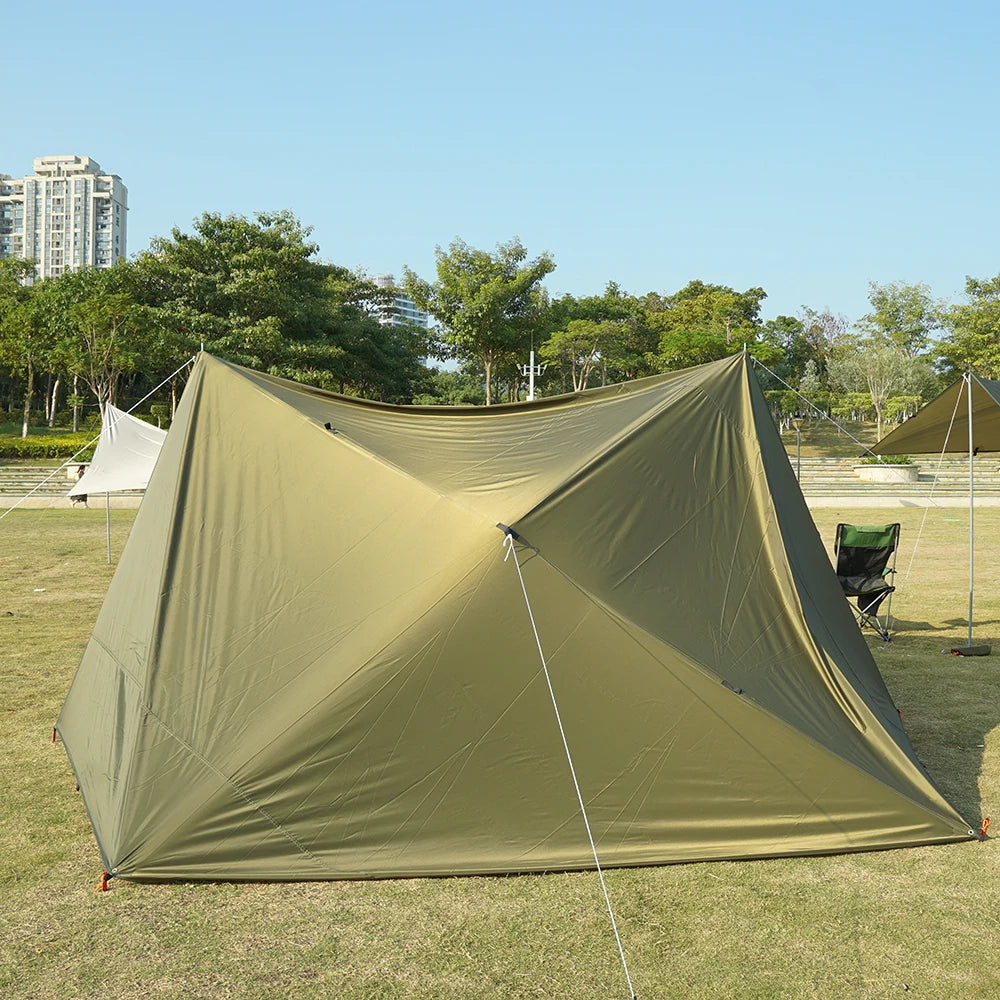 Waterproof Tactical Tent Tarp - 19 Hang Points, Lightweight Camping Sun Shelter