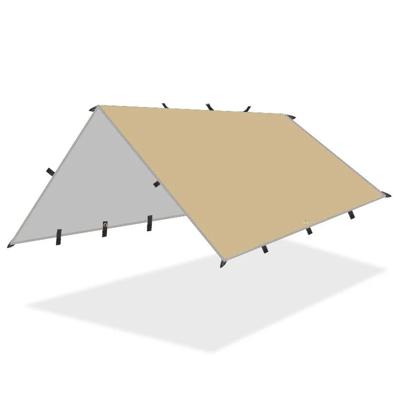 Waterproof Tactical Tent Tarp - 19 Hang Points, Lightweight Camping Sun Shelter