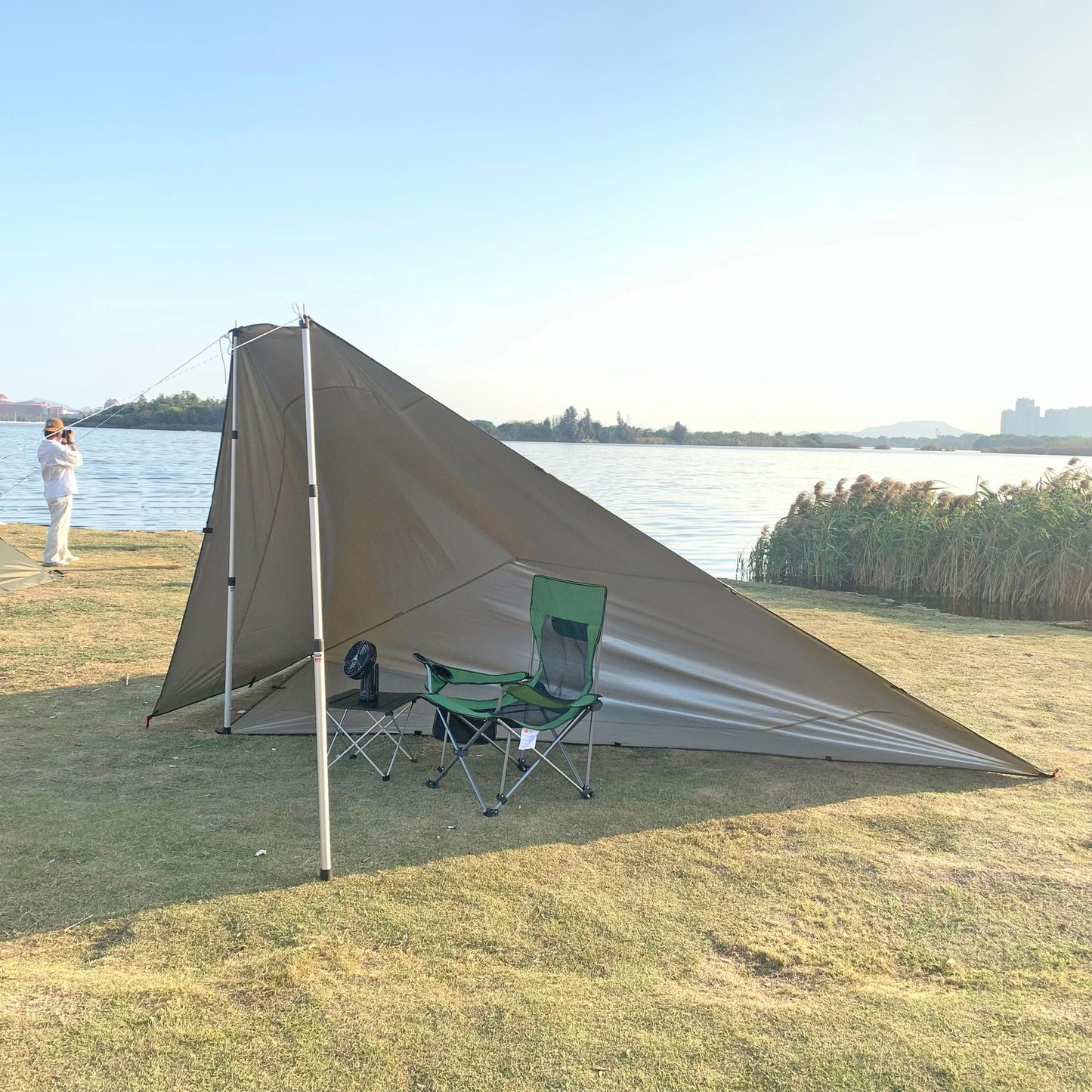 Waterproof Tactical Tent Tarp - 19 Hang Points, Lightweight Camping Sun Shelter