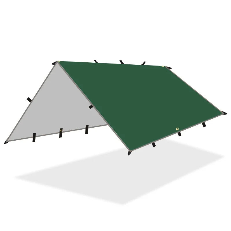 Waterproof Tactical Tent Tarp - 19 Hang Points, Lightweight Camping Sun Shelter