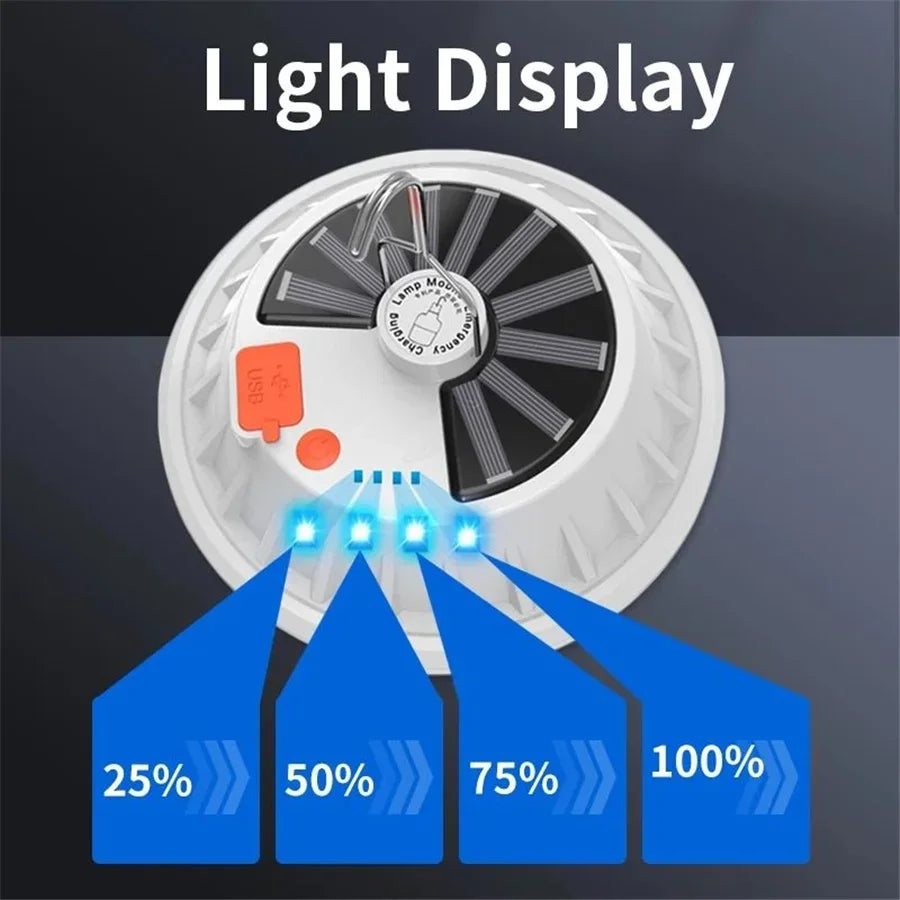 🔦 120LED Solar Camping Light 🌞 Ultra-Bright • Rechargeable • Adventure-Ready