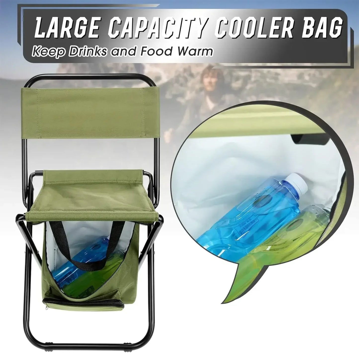 🎣 FISHING STOOL FOLDING CHAIR – COOLER SEAT & BACKREST 🪑