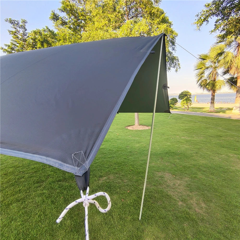 Waterproof Tactical Tent Tarp - 19 Hang Points, Lightweight Camping Sun Shelter