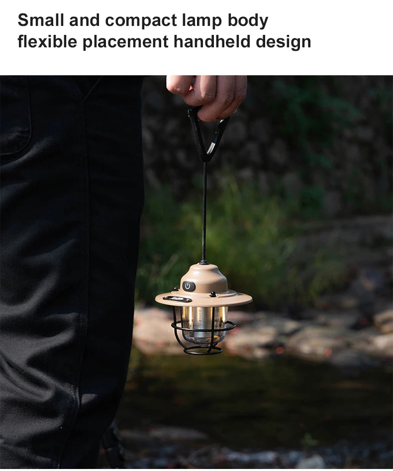 Retro Portable Camping Lantern: Waterproof, Dimmable Light for Hiking, Fishing, & Emergencies