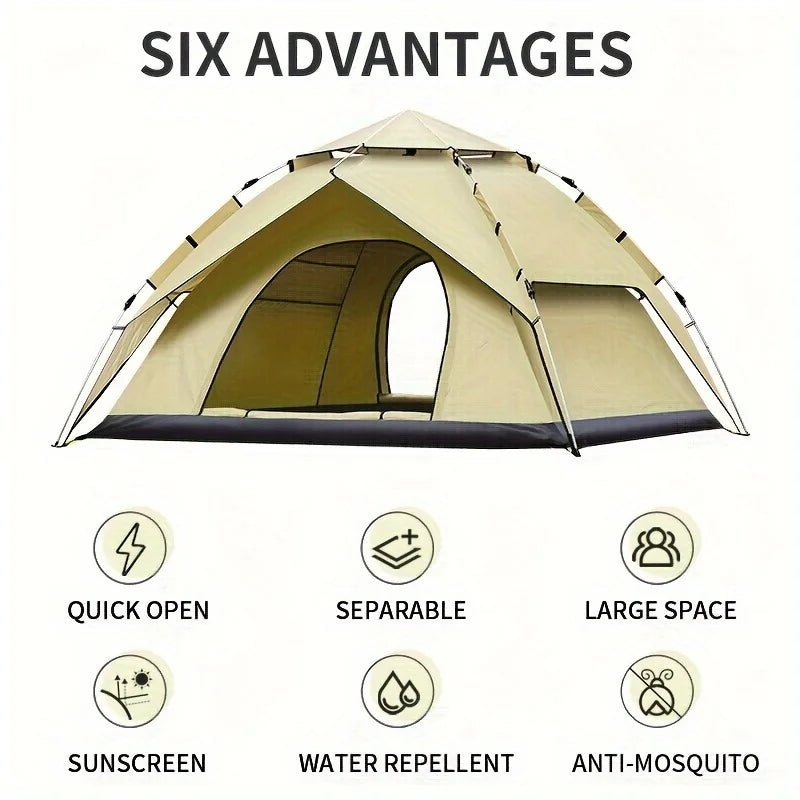 🌄 OUTDOORMASTER DOUBLE-LAYER CAMPING TENT 🌄 Waterproof ✅ Foldable ✅ All-Season Ready 🏕️