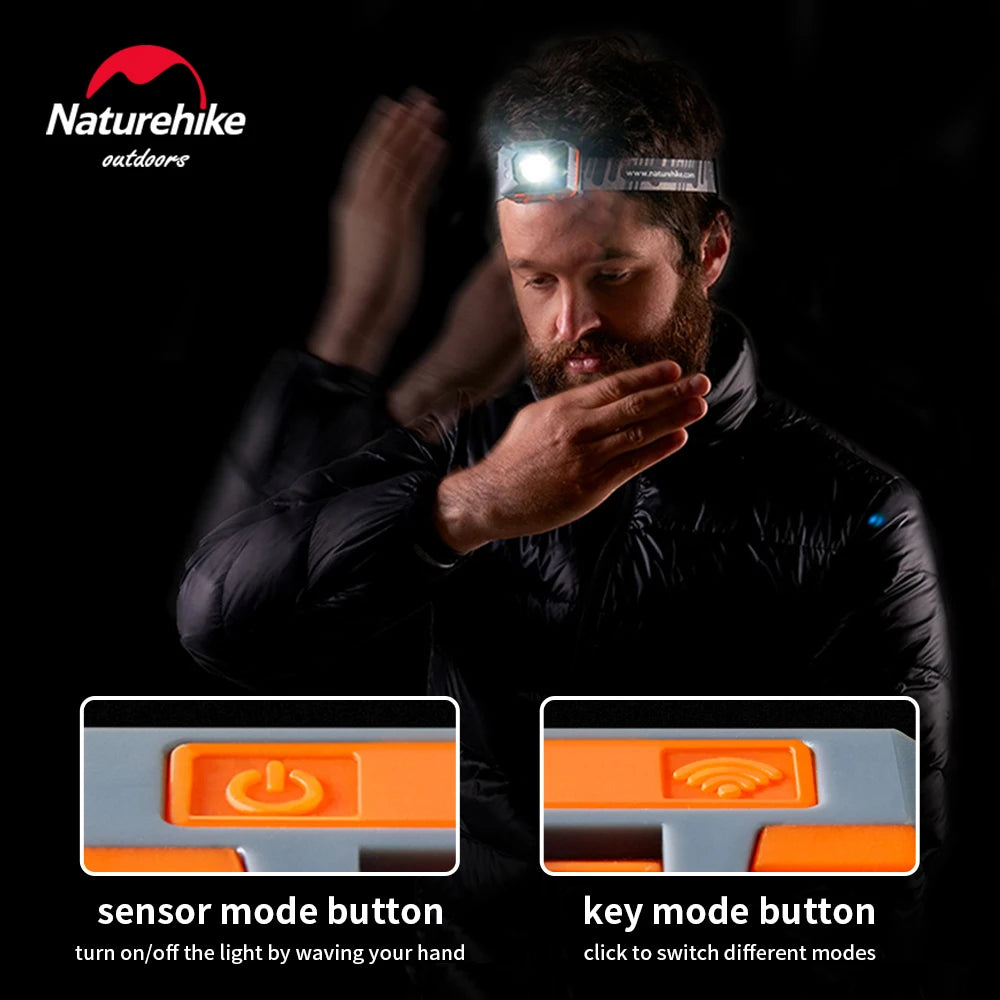 Naturehike LED Headlamp, USB Rechargeable for Camping & Fishing