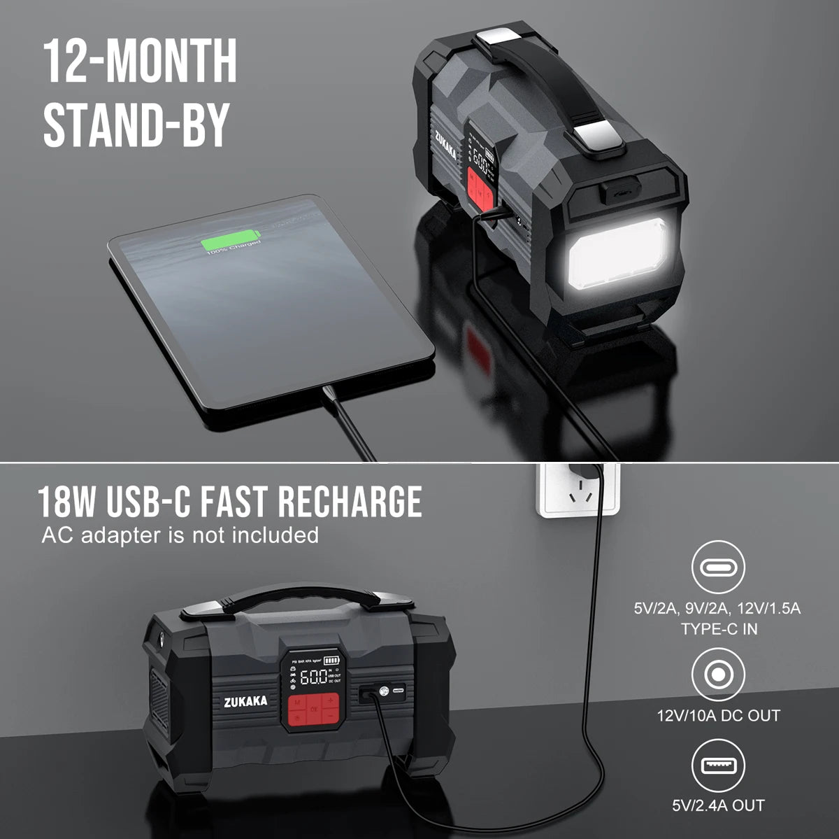 26800mAh Car Jump Starter 150PSI Air Compressor Power Bank Portable Battery Booster Digital Tire Inflator Starting Device