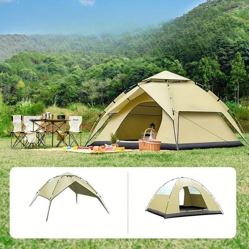 🌄 OUTDOORMASTER DOUBLE-LAYER CAMPING TENT 🌄 Waterproof ✅ Foldable ✅ All-Season Ready 🏕️