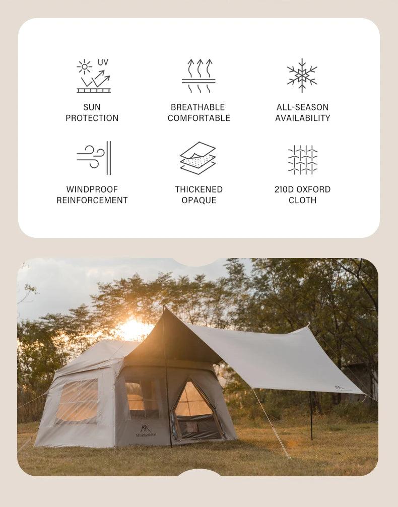 โบ 3โ4 Person Pop-Up Family Tent ๐ Waterproof โข Anti-UV โข Fast Setup for Beach or Camp