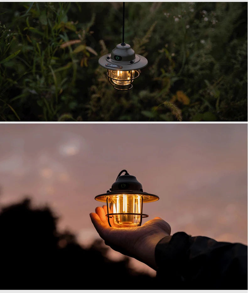 Retro Portable Camping Lantern: Waterproof, Dimmable Light for Hiking, Fishing, & Emergencies