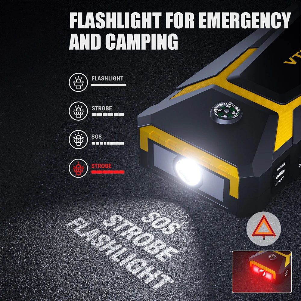 β‘ VTOMAN 12V JUMP STARTER POWER BANK ππ 15000mAh Booster & Charger β For 8.5L Gas / 6.5L Diesel Engines, Portable Emergency Power!
