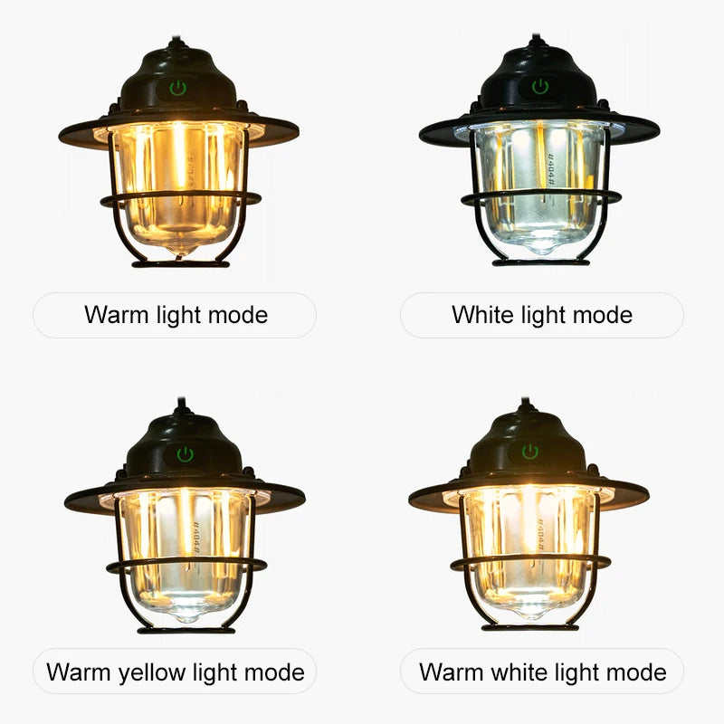 Retro Portable Camping Lantern: Waterproof, Dimmable Light for Hiking, Fishing, & Emergencies