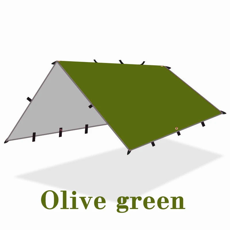 Waterproof Tactical Tent Tarp - 19 Hang Points, Lightweight Camping Sun Shelter